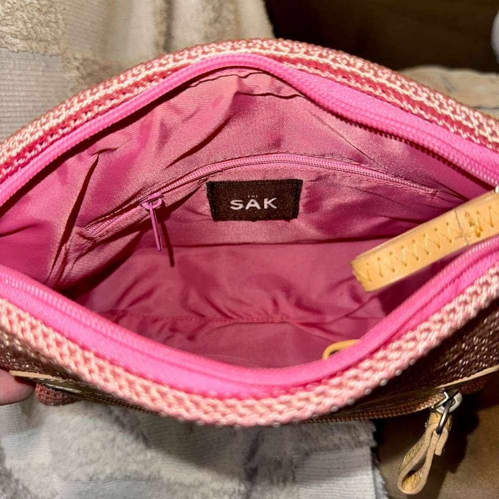 The Sak | Pink Crochet Knit Shoulder Bag - Picture 5 of 8